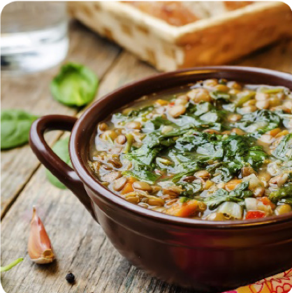 Lentil Soup with Cumin Spinach Recipe