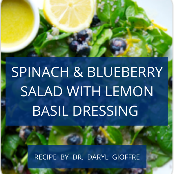 Spinach & Blueberry Salad With Lemon Basil Dressing Recipe by Dr. Daryl