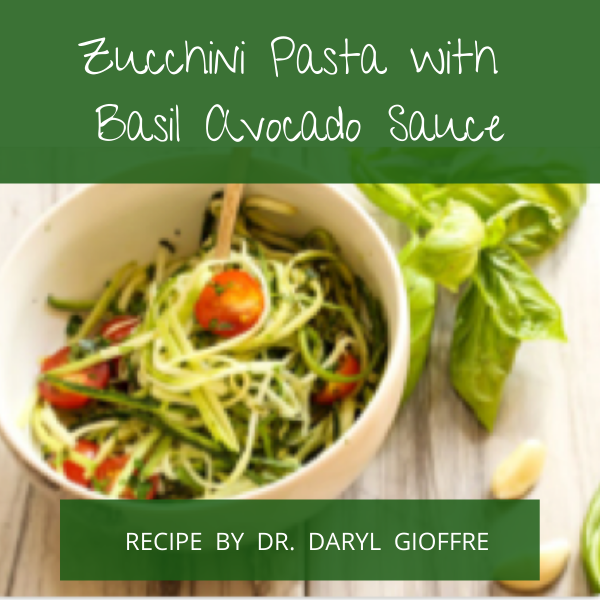 Zucchini Pasta with Basil Avocado Sauce Recipe by Dr. Daryl